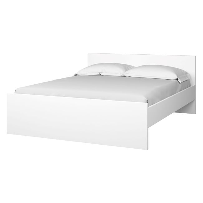 Łóżko sypialniane 140×190 cm NAIA biały połysk