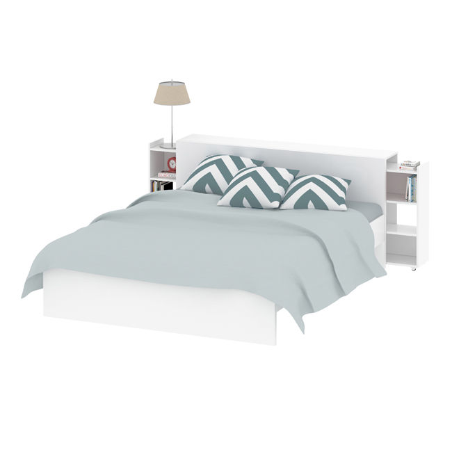 NAIA łóżko biały połysk 160×200 cm