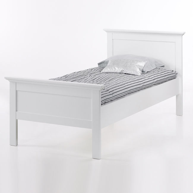Romantyczne białe łóżko 90×200 cm