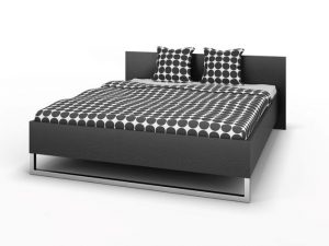 Łóżko podwójne 160×200 cm czarne