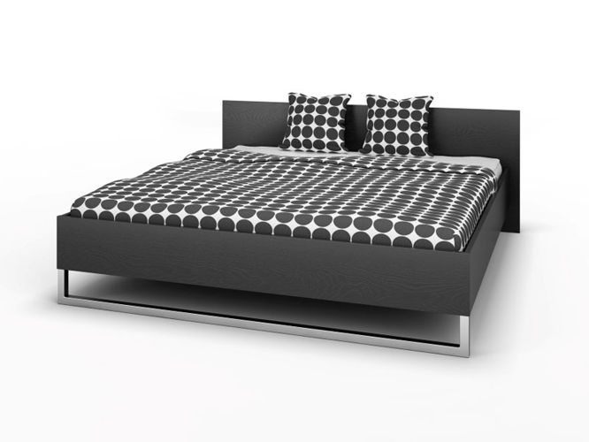 Duże łóżko do sypialni 180×200 cm czarne