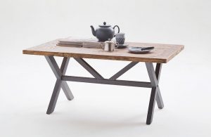 Duży stolik kawowy drewniany 120×75 szary BARON