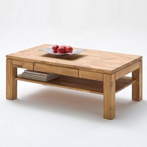 Dębowy stolik kawowy drewniany z szufladą Julka