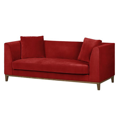 Czerwona sofa LILY klasyczna sofa trzyosobowa