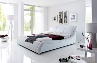 SILVA łóżko tapicerowane 180 cm – biały