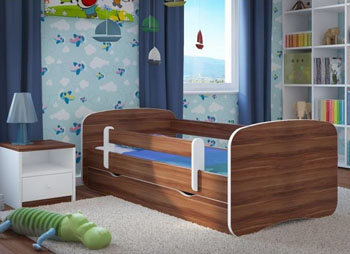 Łóżko dziecięce BabyDreams z barierką 160X80 wenge