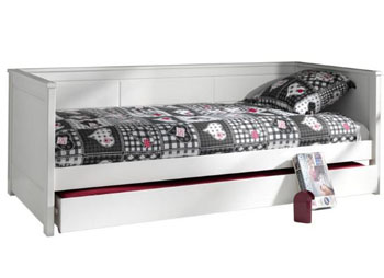 Białe łóżko pojedyncze dla dzieci Pino – Sofa do pokoju dziecięcego