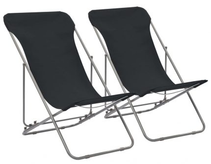 Składane krzesła plażowe dino – czarne