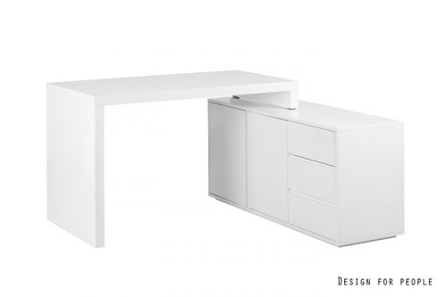 Białe lakierowane biurko tivano