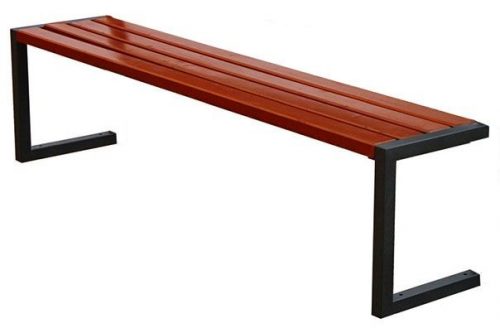 Drewniana ławka miejska elsanta 180 cm bez oparcia – 84 kolory orzech