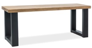 Drewniana ławka salonowa na metalowych płozach umberto