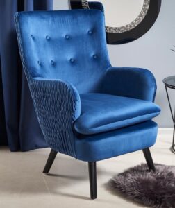 Wypoczynkowy fotel tapicerowany w stylu glamour ravel
