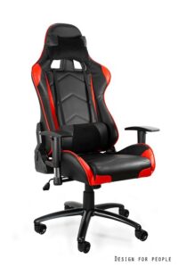 Gamingowy fotel z regulowaną poduszką dynamiq v5 czarno-czerwony
