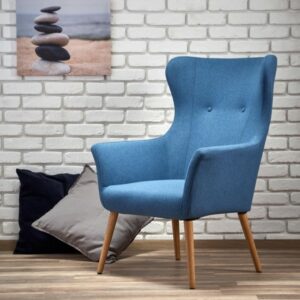 Tapicerowany fotel wypoczynkowy cotto niebieski