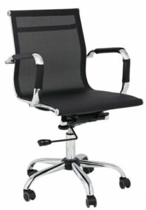 Obrotowe krzesło biurowe z niskim oparciem z siatki ergo