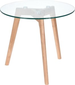 Skandynawski stolik pomocniczy ze szklanym blatem sia m