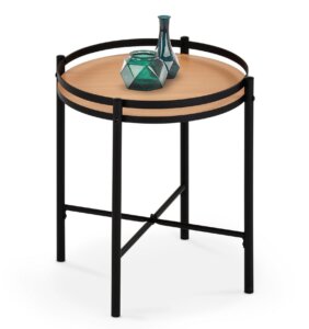 Okrągły stolik pomocniczy w stylu loftowym mela
