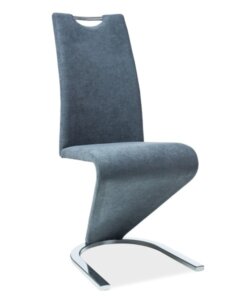 Krzesło tapicerowane tkaniną na chromowanej płozie h090