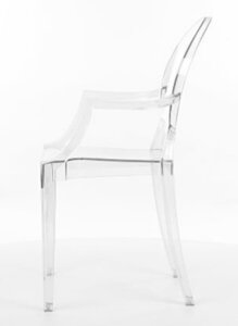 Stylizowane krzesło z poliwęglanu luis
