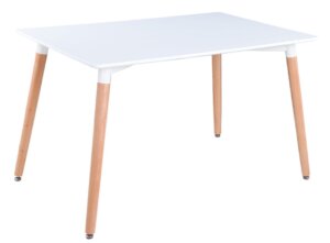 Skandynawski stół z prostokątnym blatem białym nolan