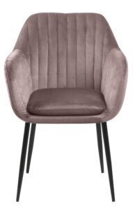 Krzesło z kubełkowym siedziskiem na czterech nogach emilia black
