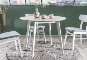 Fornirowany stół w stylu skandynawskim mosso ii dąb bielony / biały