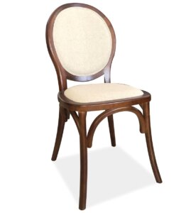 Klasyczne krzesło drewniane z okrągłym oparciem monte
