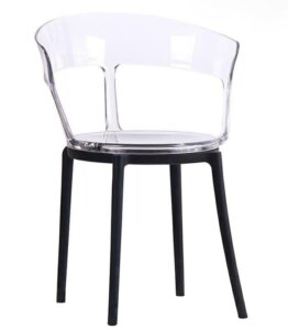 Designerskie krzesło z transparentnym siedziskiem ero