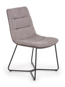 Tapicerowane krzesło z przeszyciami na płozach k403