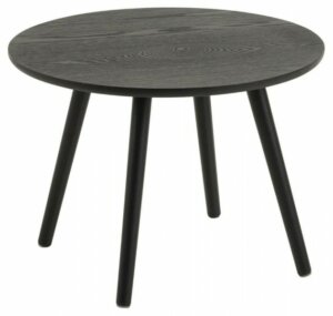 Czarny stolik pomocniczy z fornirowanym blatem stafford