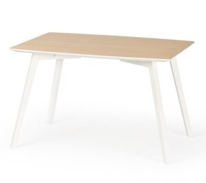 Fornirowany stół petrus na białych drewnianych nogach