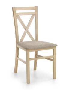 Drewniane krzesło z tapicerowanym siedziskiem dariusz dąb sonoma