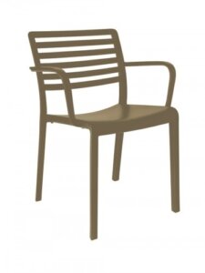 Krzesło kawiarniane z tworzywa sztucznego lama z podłokietnikami