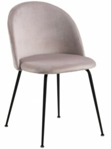 Krzesło z pikowanym tyłem w stylu glamour louise na czarnych nogach