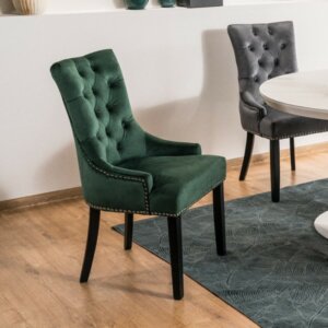 Pikowane krzesło aksamitne z pinezkami edward velvet