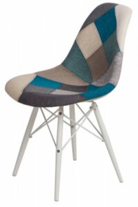 Krzesło p016w insp. dsw black/white patchwork niebiesko/szary