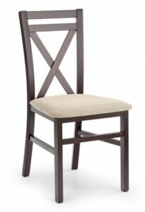 Drewniane krzesło z tapicerowanym siedziskiem dariusz ciemny orzech
