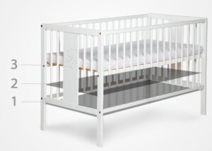 Łóżeczko niemowlęce henry 120×60 z szufladą białe