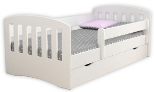 Łóżko jednoosobowe z materacem pinokio 2x 80×160 – białe