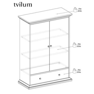 Niska szafa paris 2+1 kolor szary