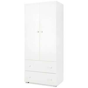 Biała szafa dziecięca dwudrzwiowa z szufladami paula