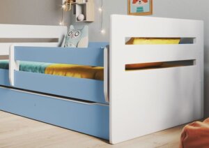 Łóżko chłopięce z szufladą candy 2x 80×160 – niebieskie