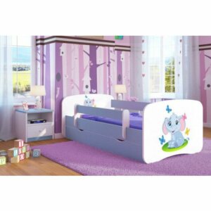 Łóżko dla chłopca z materacem happy 2x mix 80×160 – niebieskie